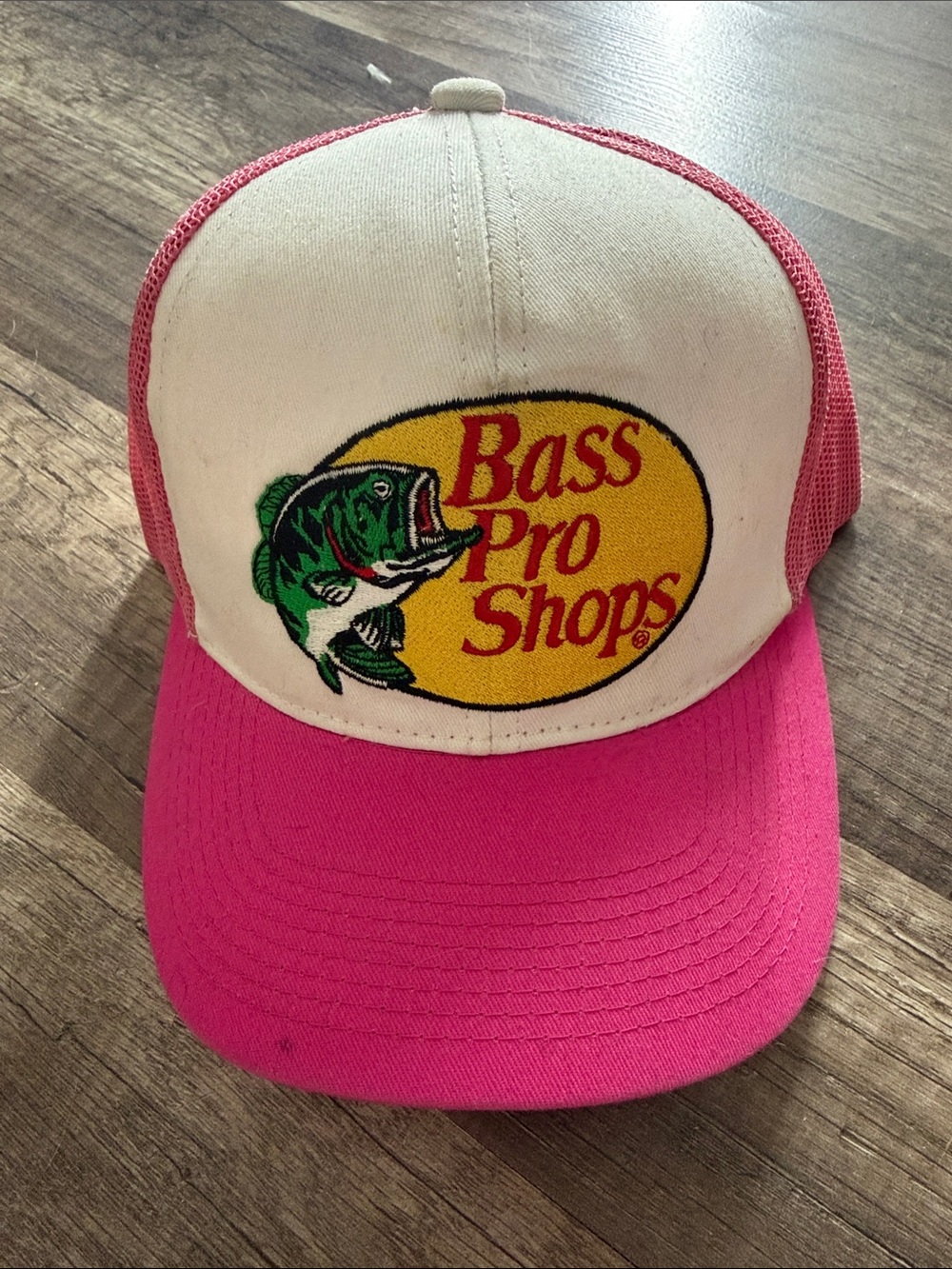 Bass Pro Shops Pink & Cream Fishing Trucker Hat